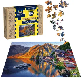 Hallstatt Mountain Scenic View Wooden Jigsaw Puzzle, 252 Pieces