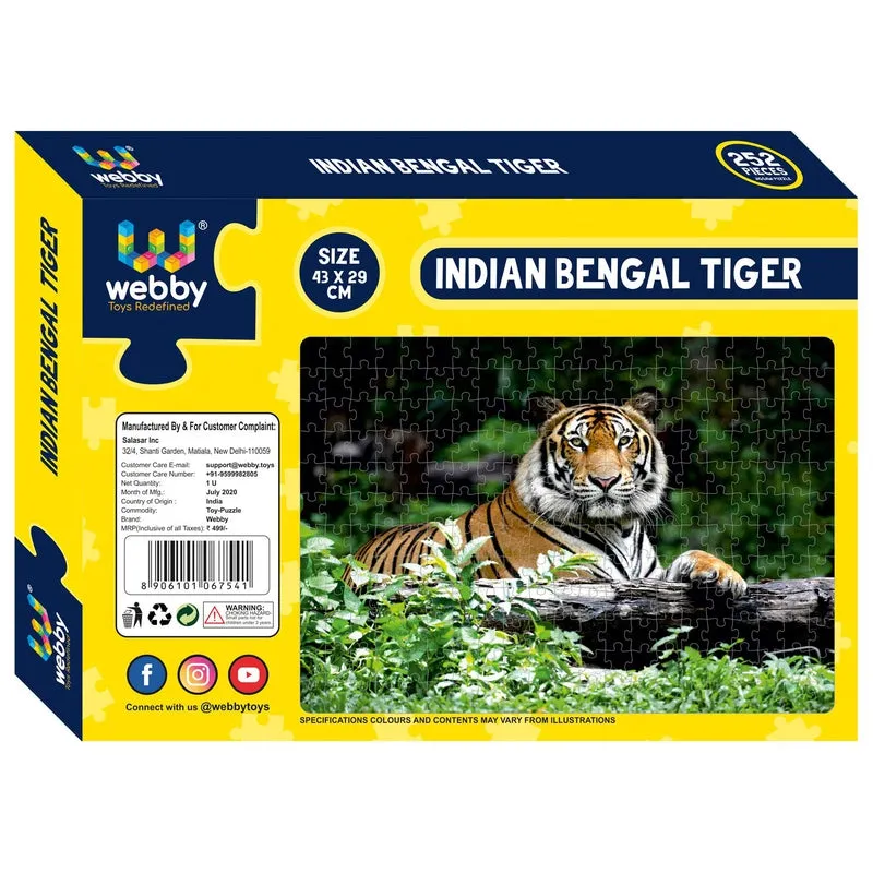 Indian Bengal Tiger Carboard Jigsaw Puzzle, 252 pieces