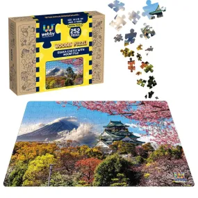 Osaka Castle with Mount Fuji Wooden Jigsaw Puzzle, 252 Pieces