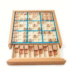 Yeknu Wooden Sudoku Nine Grid Game Chess Sudoku Puzzle Game For Children's Logical Thinking, Puzzle Table Games With Questions